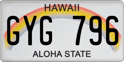 HI license plate GYG796
