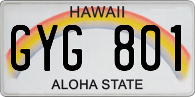 HI license plate GYG801