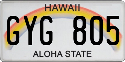 HI license plate GYG805