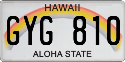 HI license plate GYG810