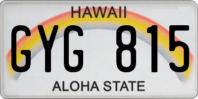 HI license plate GYG815