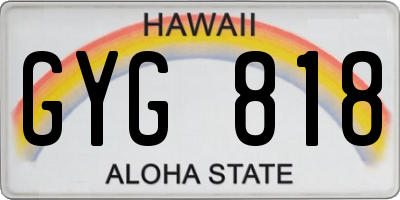 HI license plate GYG818