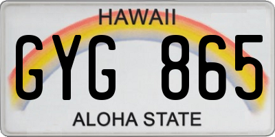 HI license plate GYG865