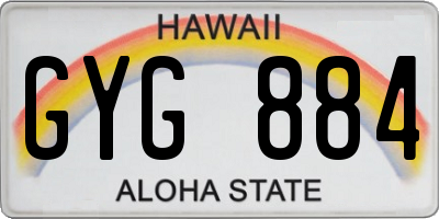 HI license plate GYG884