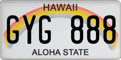 HI license plate GYG888