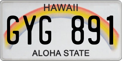 HI license plate GYG891