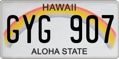 HI license plate GYG907