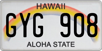 HI license plate GYG908