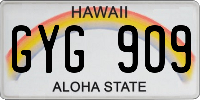 HI license plate GYG909