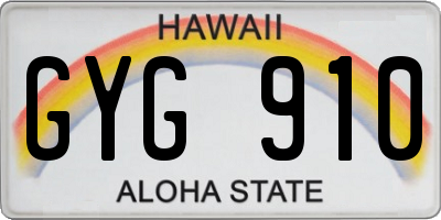 HI license plate GYG910