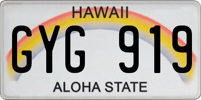 HI license plate GYG919