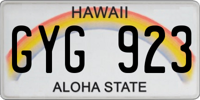 HI license plate GYG923