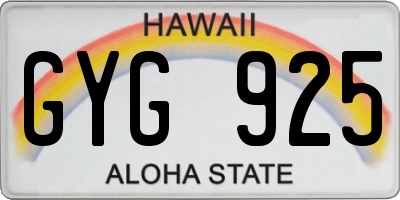 HI license plate GYG925