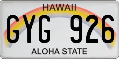 HI license plate GYG926