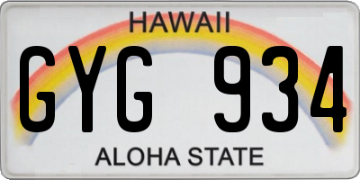 HI license plate GYG934