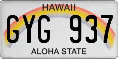 HI license plate GYG937