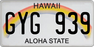 HI license plate GYG939