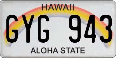 HI license plate GYG943