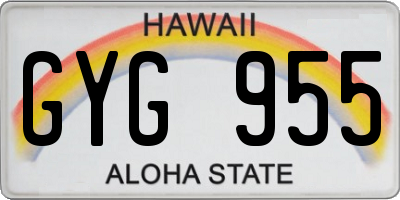HI license plate GYG955