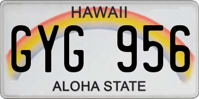 HI license plate GYG956