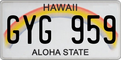 HI license plate GYG959