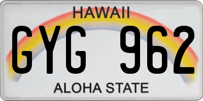 HI license plate GYG962