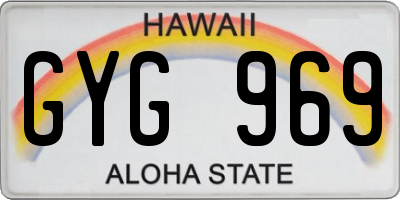 HI license plate GYG969