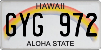 HI license plate GYG972