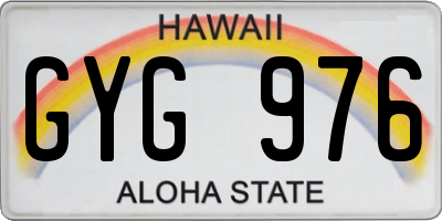 HI license plate GYG976