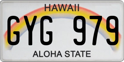 HI license plate GYG979