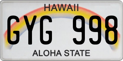 HI license plate GYG998