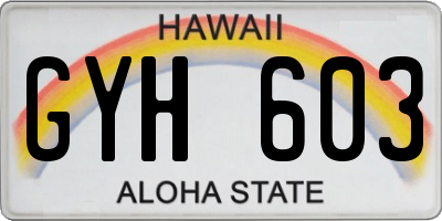 HI license plate GYH603