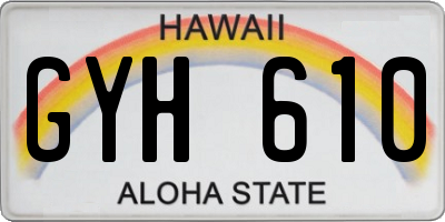 HI license plate GYH610