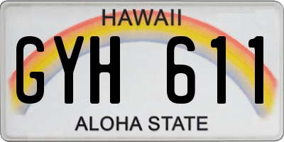 HI license plate GYH611