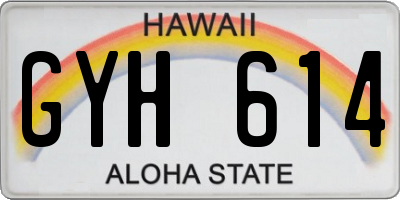 HI license plate GYH614