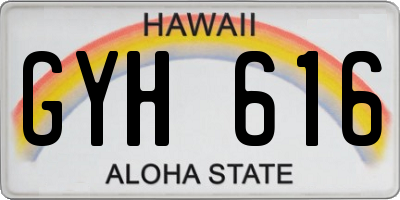 HI license plate GYH616