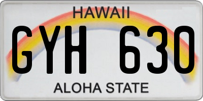 HI license plate GYH630