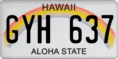 HI license plate GYH637