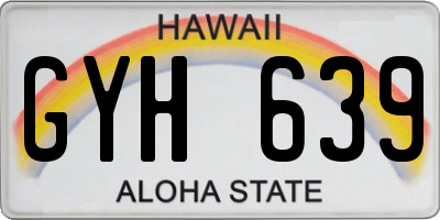 HI license plate GYH639