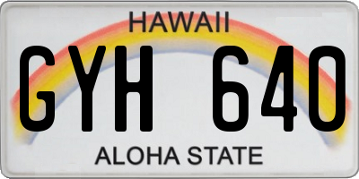 HI license plate GYH640