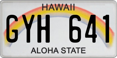 HI license plate GYH641