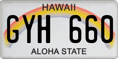 HI license plate GYH660