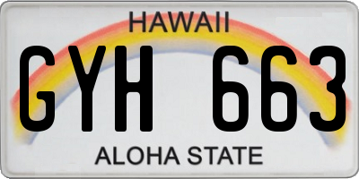 HI license plate GYH663