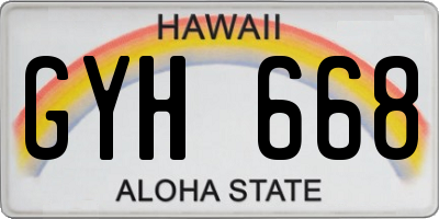 HI license plate GYH668