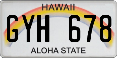HI license plate GYH678
