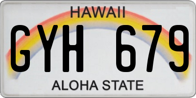 HI license plate GYH679