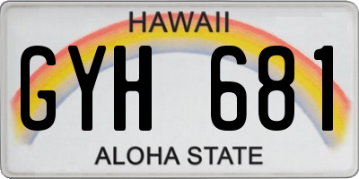 HI license plate GYH681