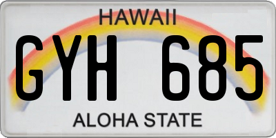 HI license plate GYH685