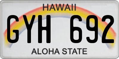 HI license plate GYH692