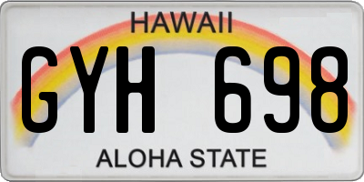 HI license plate GYH698
